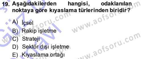 Yönetimde Güncel Yaklaşımlar Dersi 2014 - 2015 Yılı (Vize) Ara Sınav Soruları 19. Soru