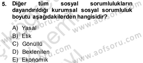 Yönetimde Güncel Yaklaşımlar Dersi 2014 - 2015 Yılı Tek Ders Sınav Soruları 5. Soru