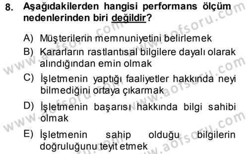 Yönetimde Güncel Yaklaşımlar Dersi 2014 - 2015 Yılı Tek Ders Sınav Soruları 8. Soru