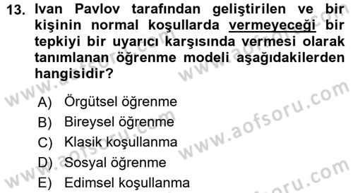 Yönetimde Güncel Yaklaşımlar Dersi 2015 - 2016 Yılı (Vize) Ara Sınav Soruları 13. Soru