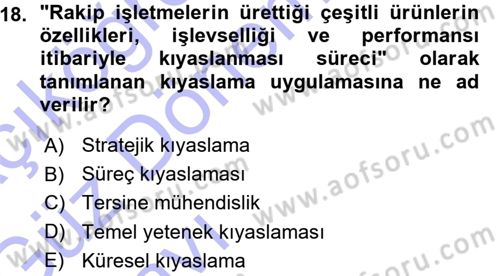 Yönetimde Güncel Yaklaşımlar Dersi 2015 - 2016 Yılı (Vize) Ara Sınav Soruları 18. Soru