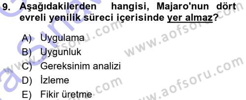 Yönetimde Güncel Yaklaşımlar Dersi 2015 - 2016 Yılı (Vize) Ara Sınav Soruları 9. Soru