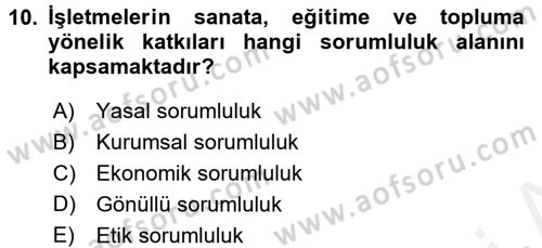 Yönetimde Güncel Yaklaşımlar Dersi 2015 - 2016 Yılı Tek Ders Sınav Soruları 10. Soru