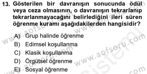 Yönetimde Güncel Yaklaşımlar Dersi 2015 - 2016 Yılı Tek Ders Sınav Soruları 13. Soru