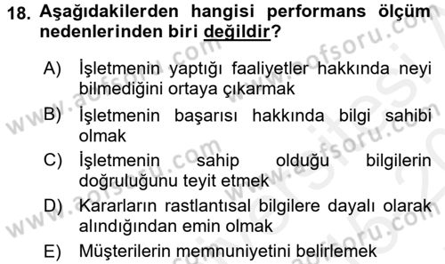 Yönetimde Güncel Yaklaşımlar Dersi 2015 - 2016 Yılı Tek Ders Sınav Soruları 18. Soru