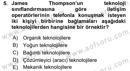 Yönetimde Güncel Yaklaşımlar Dersi 2016 - 2017 Yılı (Vize) Ara Sınav Soruları 5. Soru