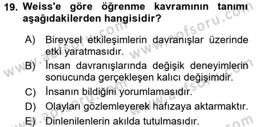 Yönetimde Güncel Yaklaşımlar Dersi 2017 - 2018 Yılı (Vize) Ara Sınav Soruları 19. Soru