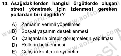 Yönetimde Güncel Yaklaşımlar Dersi 2021 - 2022 Yılı (Final) Dönem Sonu Sınavı 10. Soru