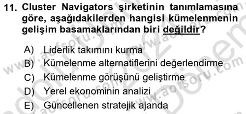 Yönetimde Güncel Yaklaşımlar Dersi 2021 - 2022 Yılı (Final) Dönem Sonu Sınavı 11. Soru