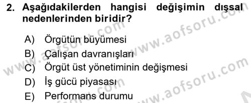 Yönetimde Güncel Yaklaşımlar Dersi 2021 - 2022 Yılı (Final) Dönem Sonu Sınavı 2. Soru