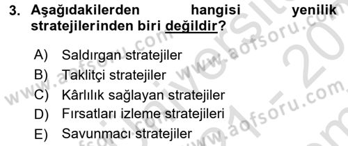 Yönetimde Güncel Yaklaşımlar Dersi 2021 - 2022 Yılı (Final) Dönem Sonu Sınavı 3. Soru