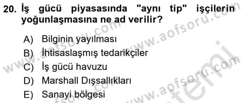 Yönetimde Güncel Yaklaşımlar Dersi 2021 - 2022 Yılı Yaz Okulu Sınavı 20. Soru