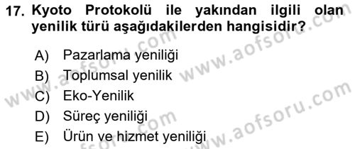 Yönetimde Güncel Yaklaşımlar Dersi 2022 - 2023 Yılı (Vize) Ara Sınavı 17. Soru