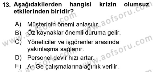 Yönetimde Güncel Yaklaşımlar Dersi 2022 - 2023 Yılı (Final) Dönem Sonu Sınav Soruları 13. Soru