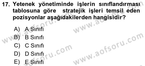 Yönetimde Güncel Yaklaşımlar Dersi 2022 - 2023 Yılı (Final) Dönem Sonu Sınav Soruları 17. Soru