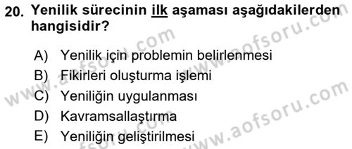 Yönetimde Güncel Yaklaşımlar Dersi 2023 - 2024 Yılı (Vize) Ara Sınav Soruları 20. Soru