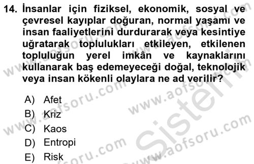 Yönetimde Güncel Yaklaşımlar Dersi 2023 - 2024 Yılı (Final) Dönem Sonu Sınavı 14. Soru