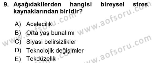 Yönetimde Güncel Yaklaşımlar Dersi 2023 - 2024 Yılı (Final) Dönem Sonu Sınav Soruları 9. Soru