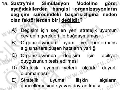 Yönetimde Güncel Yaklaşımlar Dersi 2024 - 2025 Yılı (Vize) Ara Sınav Soruları 15. Soru