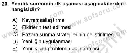 Yönetimde Güncel Yaklaşımlar Dersi 2024 - 2025 Yılı (Vize) Ara Sınav Soruları 20. Soru
