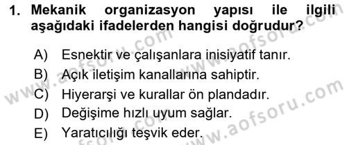 Yönetimde Güncel Yaklaşımlar Dersi 2024 - 2025 Yılı Yaz Okulu Sınav Soruları 1. Soru