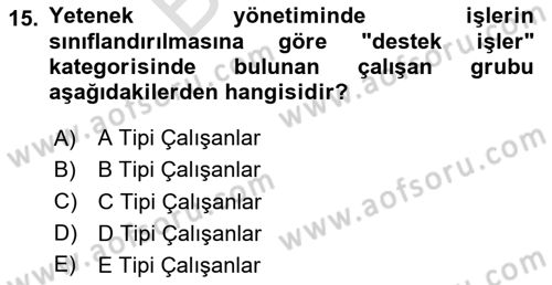 Yönetimde Güncel Yaklaşımlar Dersi 2025 - 2026 Yılı (Final) Dönem Sonu Sınav Soruları 15. Soru