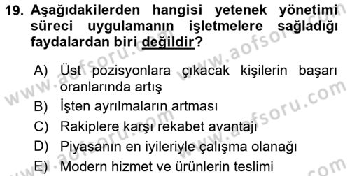 Yönetimde Güncel Yaklaşımlar Dersi 2025 - 2026 Yılı (Final) Dönem Sonu Sınav Soruları 19. Soru