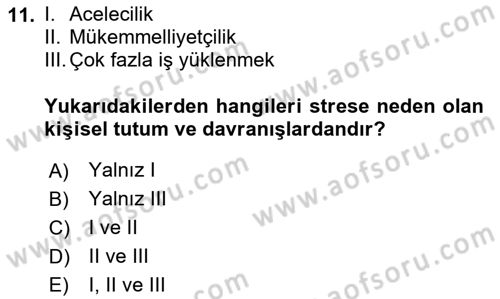Yönetimde Güncel Yaklaşımlar Dersi 2025 - 2026 Yılı Yaz Okulu Sınav Soruları 11. Soru