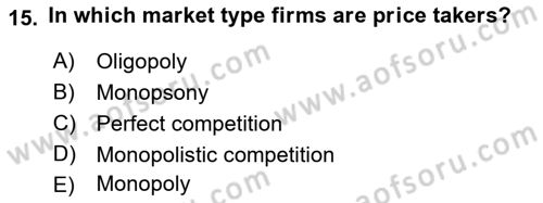 Foreign Trade Dersi Ara Sınavı Deneme Sınav Soruları 15. Soru