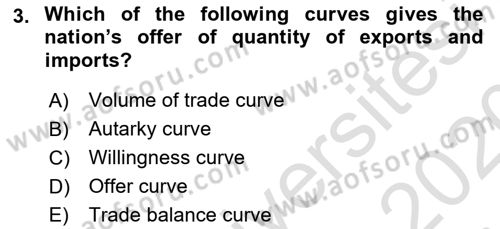 Foreign Trade Dersi Ara Sınavı Deneme Sınav Soruları 3. Soru