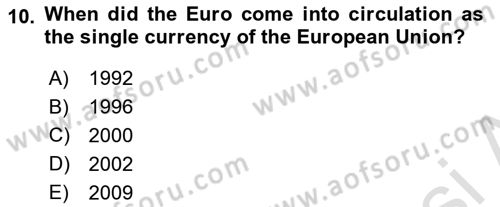 Foreign Trade Dersi 2019 - 2020 Yılı (Final) Dönem Sonu Sınav Soruları 10. Soru