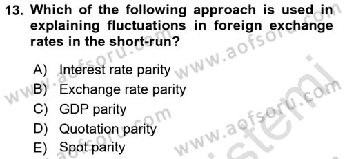 Foreign Trade Dersi 2019 - 2020 Yılı (Final) Dönem Sonu Sınav Soruları 13. Soru