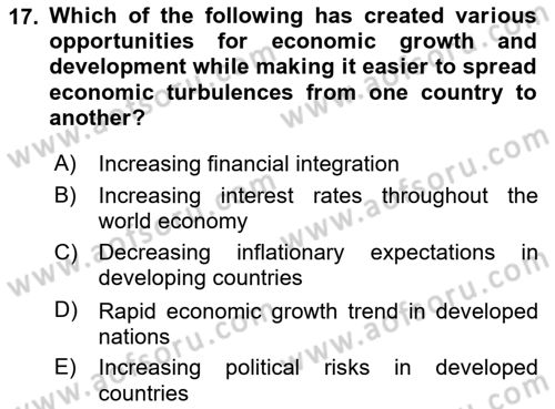Foreign Trade Dersi 2019 - 2020 Yılı (Final) Dönem Sonu Sınav Soruları 17. Soru