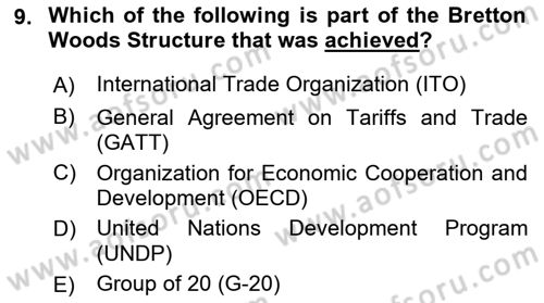 Foreign Trade Dersi 2019 - 2020 Yılı (Final) Dönem Sonu Sınav Soruları 9. Soru