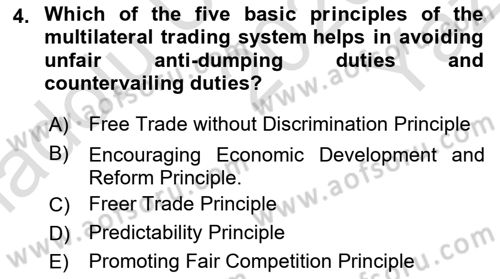Foreign Trade Dersi 2020 - 2021 Yılı Yaz Okulu Sınavı 4. Soru