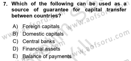 Foreign Trade Dersi 2020 - 2021 Yılı Yaz Okulu Sınavı 7. Soru