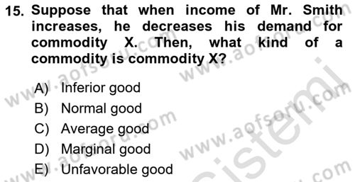 Foreign Trade Dersi 2021 - 2022 Yılı (Vize) Ara Sınav Soruları 15. Soru