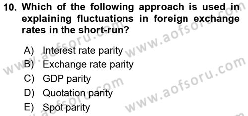 Foreign Trade Dersi 2021 - 2022 Yılı (Final) Dönem Sonu Sınav Soruları 10. Soru