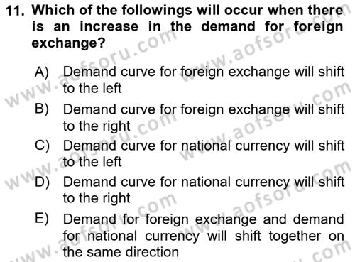 Foreign Trade Dersi 2021 - 2022 Yılı (Final) Dönem Sonu Sınav Soruları 11. Soru