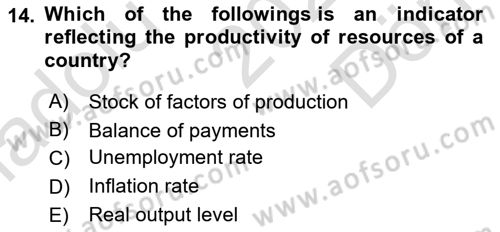 Foreign Trade Dersi 2021 - 2022 Yılı (Final) Dönem Sonu Sınav Soruları 14. Soru
