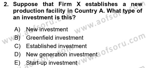 Foreign Trade Dersi 2021 - 2022 Yılı (Final) Dönem Sonu Sınav Soruları 2. Soru