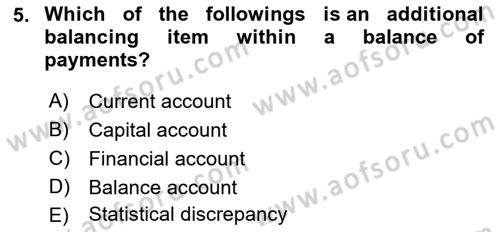 Foreign Trade Dersi 2021 - 2022 Yılı (Final) Dönem Sonu Sınav Soruları 5. Soru