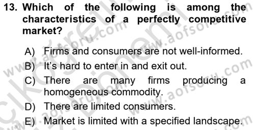 Foreign Trade Dersi Ara Sınavı Deneme Sınav Soruları 13. Soru