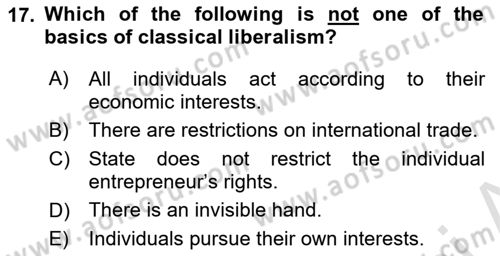 Foreign Trade Dersi Ara Sınavı Deneme Sınav Soruları 17. Soru
