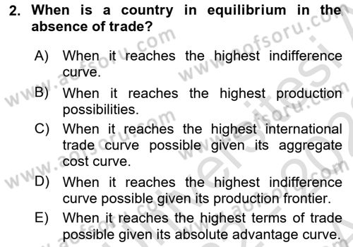 Foreign Trade Dersi 2022 - 2023 Yılı (Vize) Ara Sınav Soruları 2. Soru