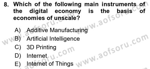 Foreign Trade Dersi Ara Sınavı Deneme Sınav Soruları 8. Soru