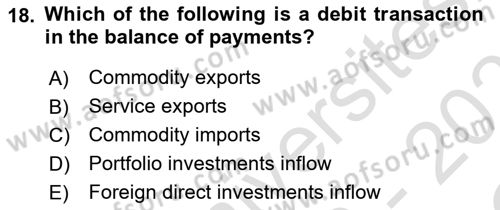Foreign Trade Dersi 2022 - 2023 Yılı Yaz Okulu Sınav Soruları 18. Soru