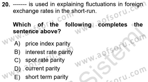 Foreign Trade Dersi 2022 - 2023 Yılı Yaz Okulu Sınav Soruları 20. Soru