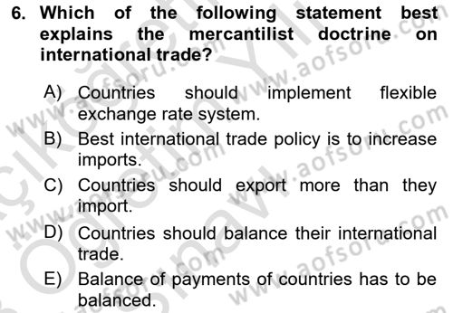 Foreign Trade Dersi 2022 - 2023 Yılı Yaz Okulu Sınav Soruları 6. Soru