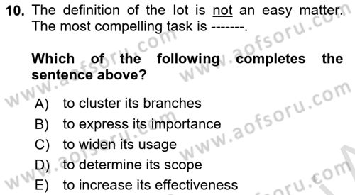 Foreign Trade Dersi 2023 - 2024 Yılı (Vize) Ara Sınav Soruları 10. Soru